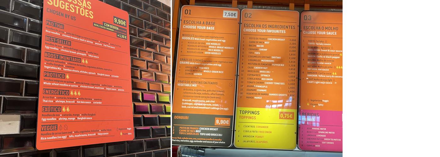 Wok To Walk MarShopping Algarve Menu