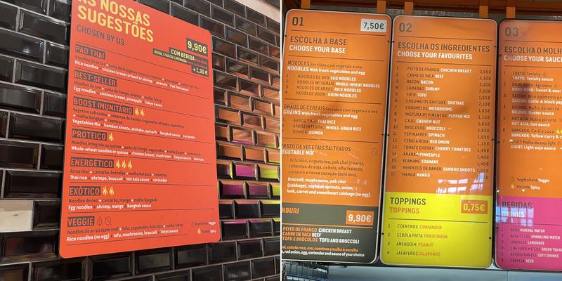 Wok To Walk MarShopping Algarve Menu