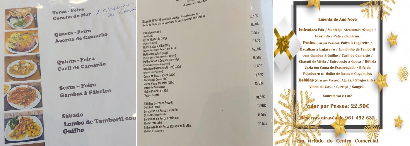 Herdade Do Bitoque Menu