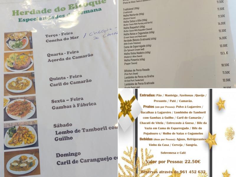Herdade Do Bitoque Menu