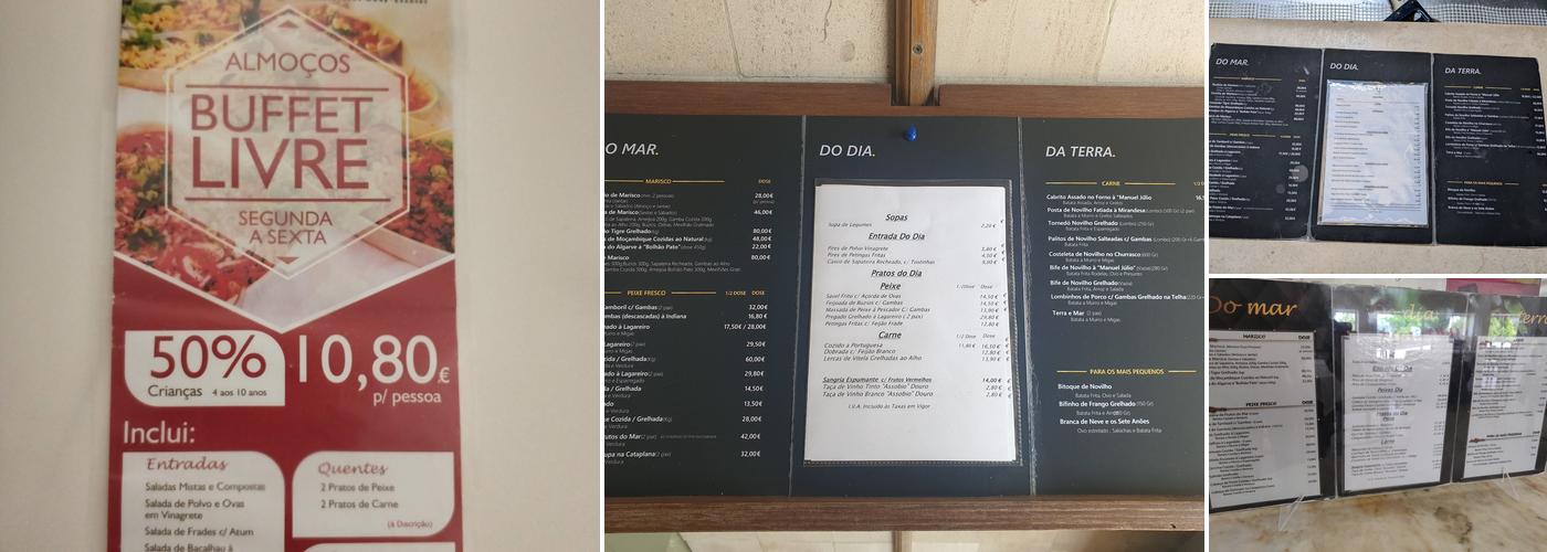 Restaurante Manuel Júlio Menu