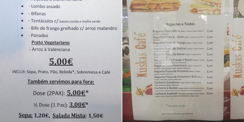 Nuskas Café - Snack e Prato do dia Menu