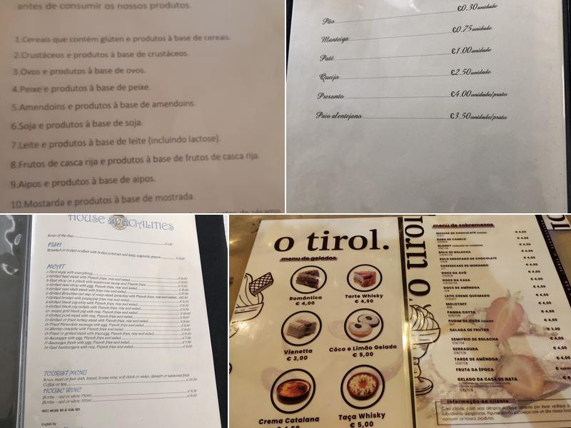Restaurante O Tirol Menu
