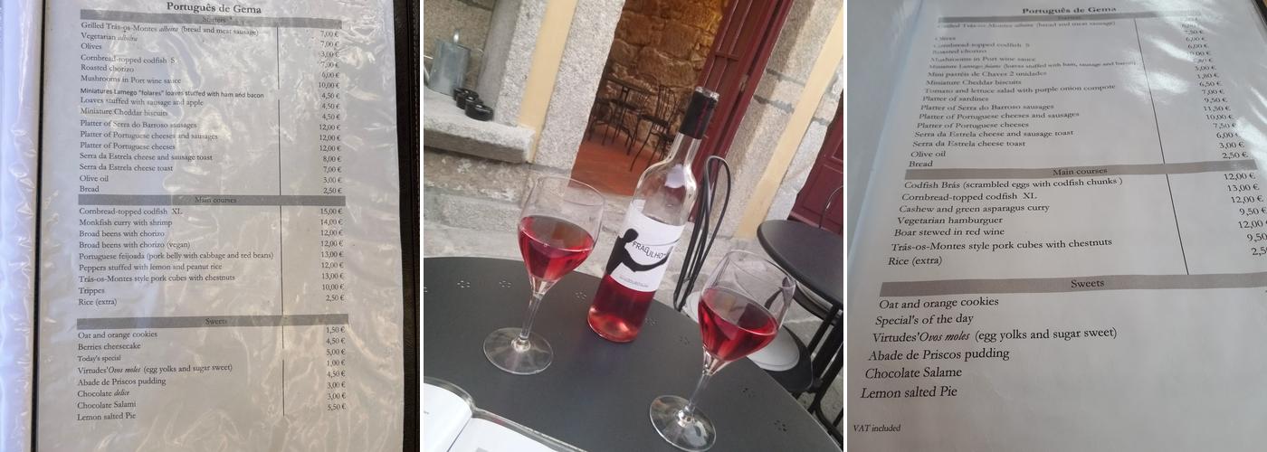 Portugues de Gema Menu