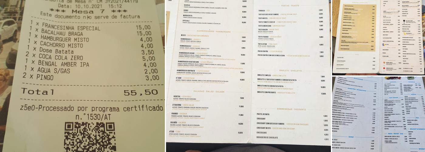 A Taverna Menu