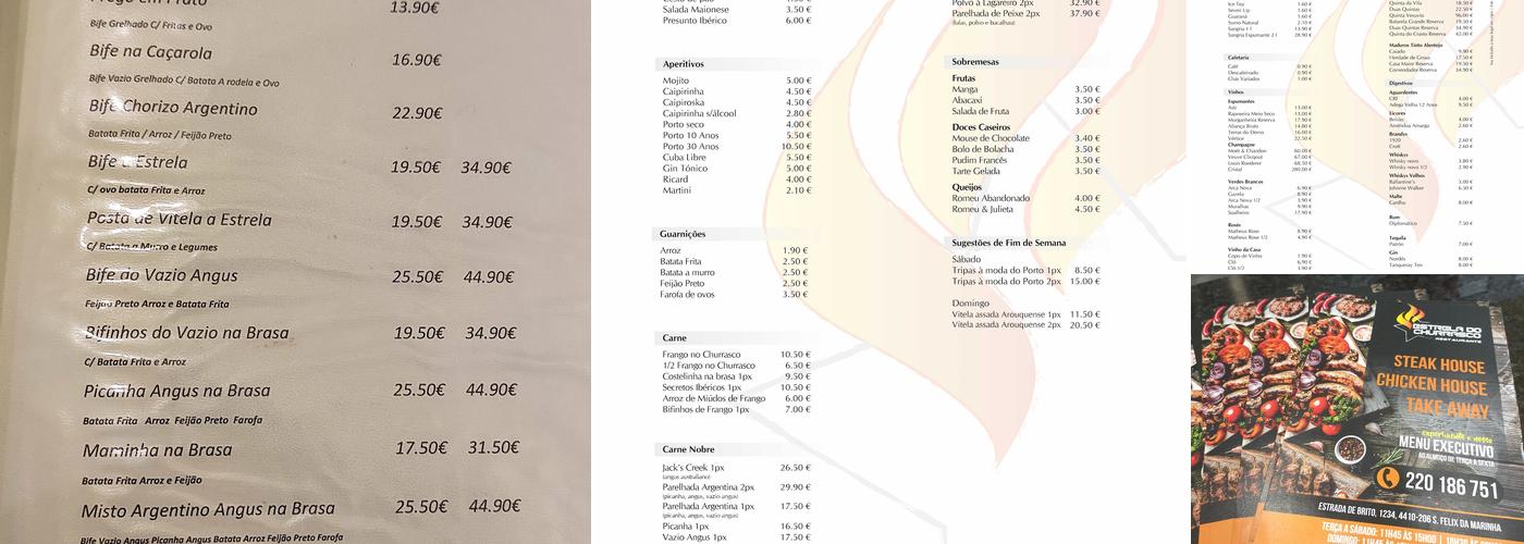Estrela do Churrasco Menu