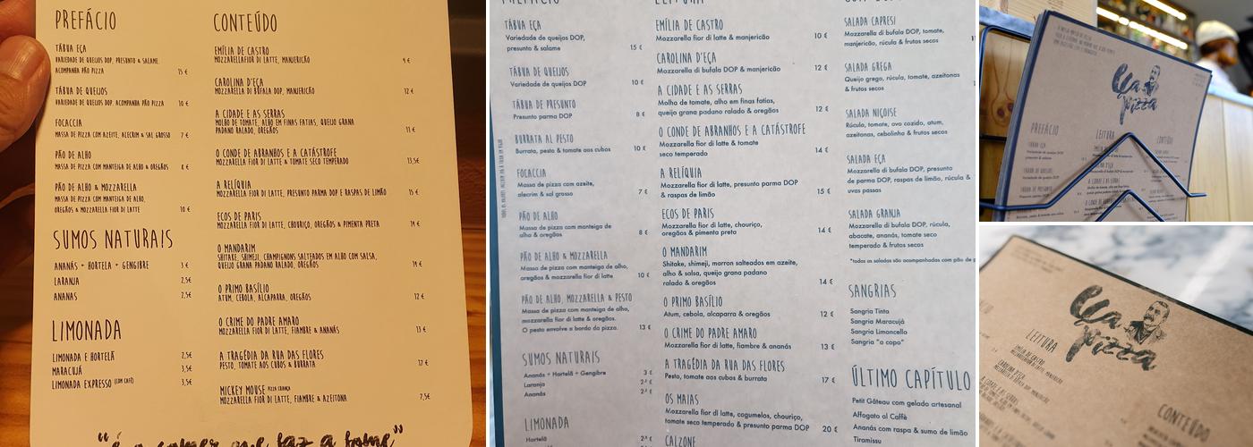 Eça Pizza Menu