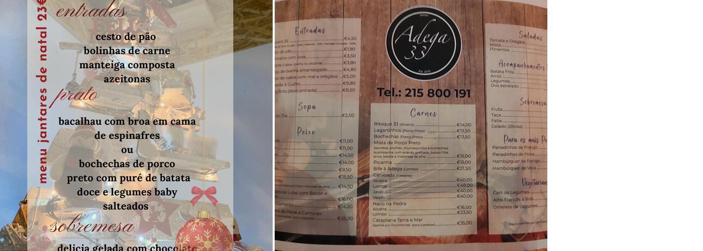 Adega 33 Menu