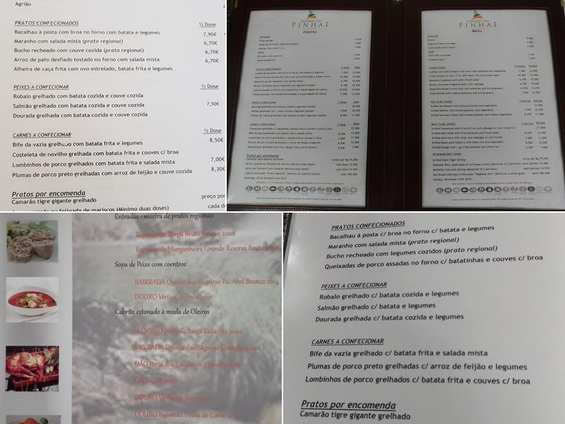 Sabores do Pinhal Menu