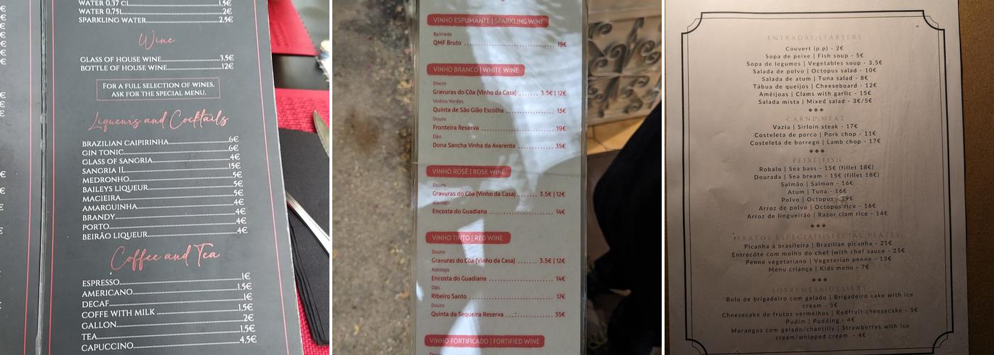 Pitanga Menu