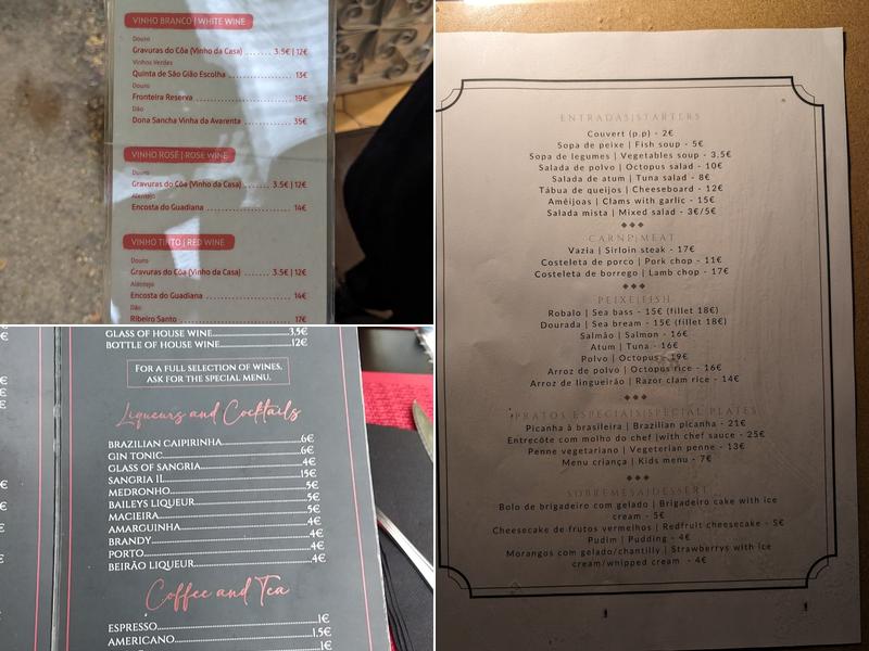 Pitanga Menu