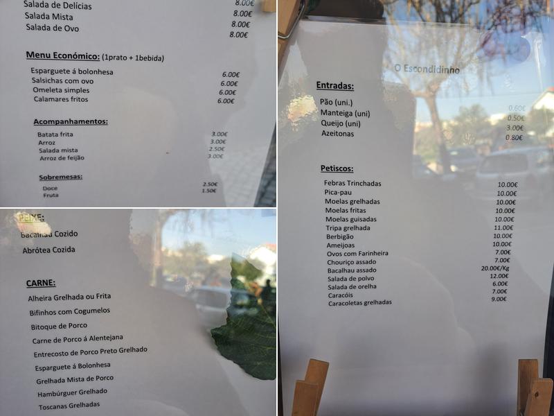 O Escondidinho Restaurant (O Escondidinho) Menu