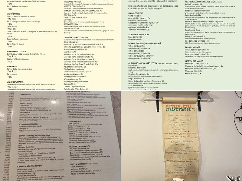 Petisqueira Conqvistador Menu