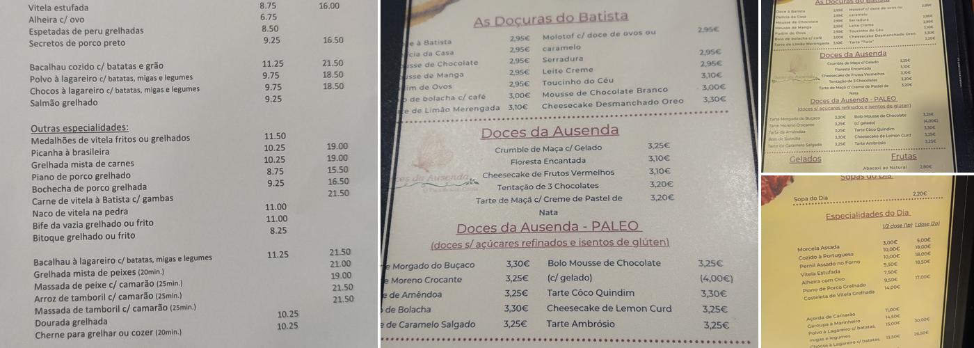 O Batista Menu