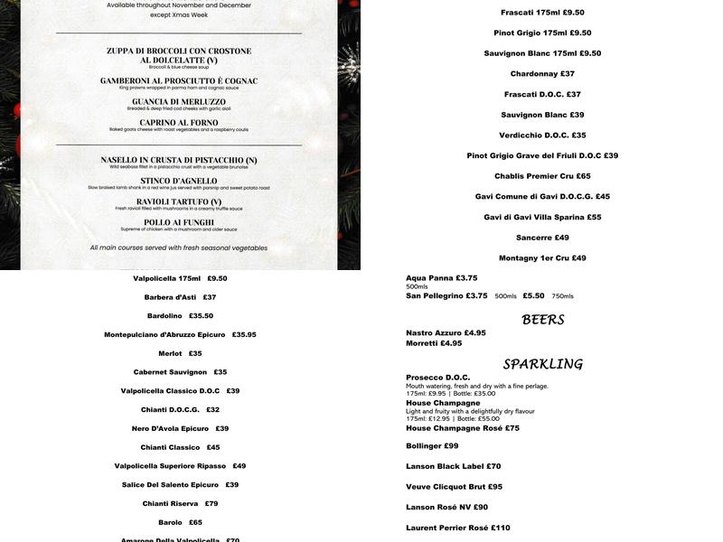 La Famiglia Menu