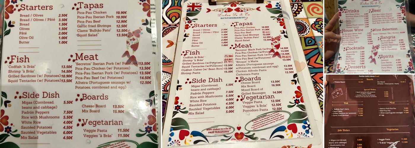 Lisboa Tu e Eu 2 Menu