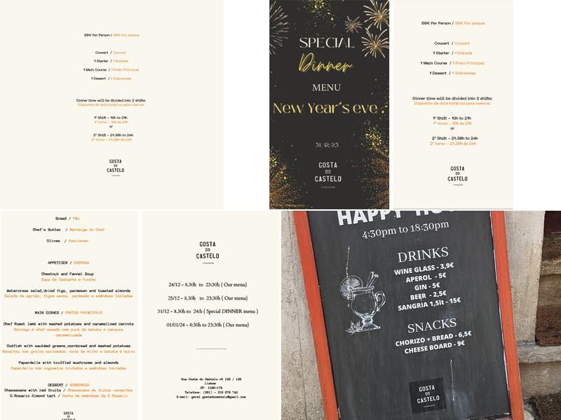 Gosta do Castelo Menu