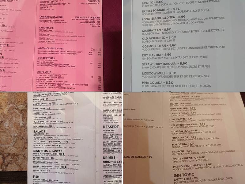 Em Alta Na Baixa Menu