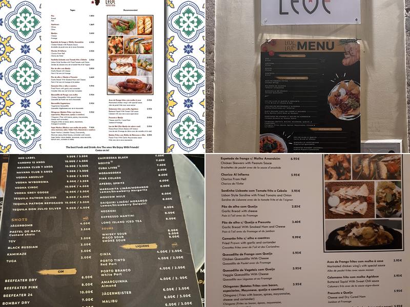 Leve Leve - Tapas Bar Menu
