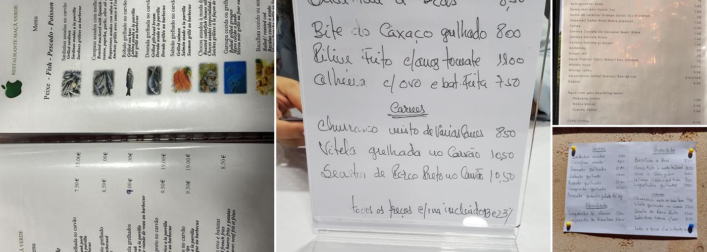 Maçã Verde Menu