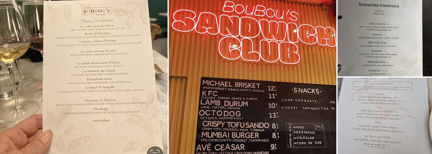 BouBou's Menu