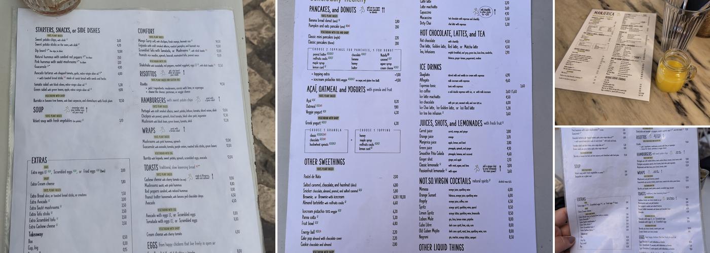 Manjerica Menu