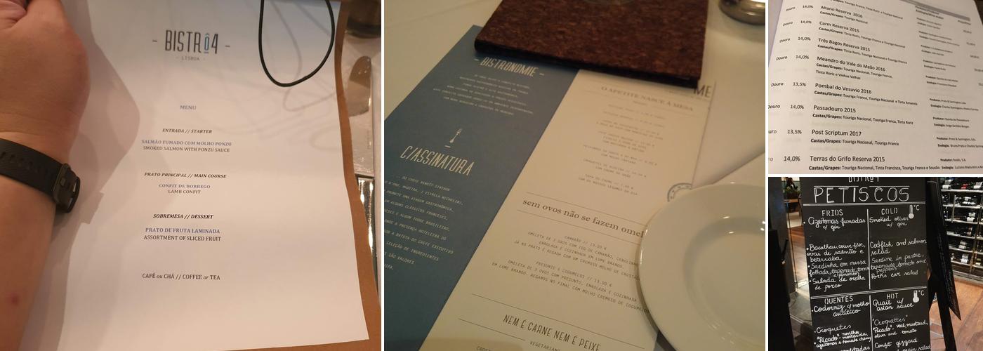 Bistrô4 Menu