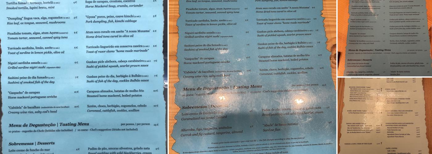 A Taberna Do Mar Menu