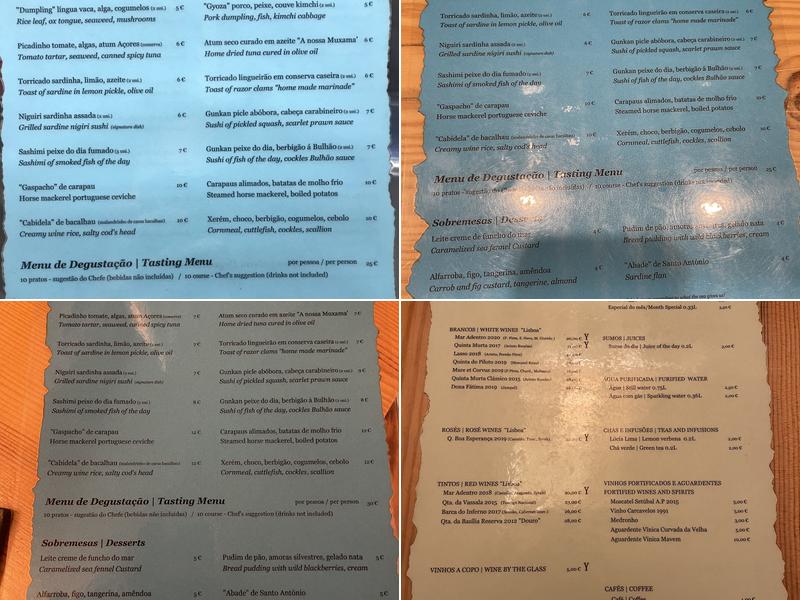 A Taberna Do Mar Menu