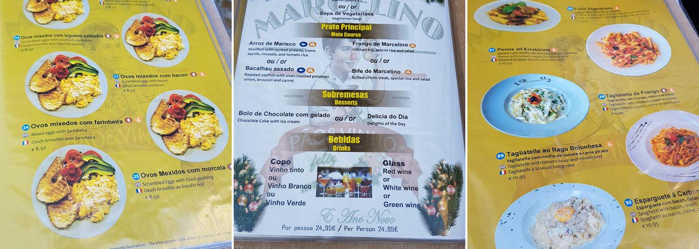 Marcelino Pão & Vinho Menu