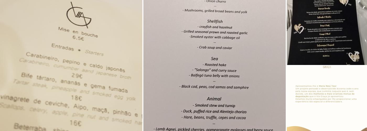 Via Graça Menu