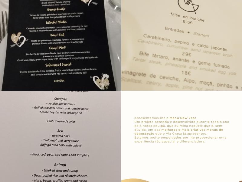 Via Graça Menu