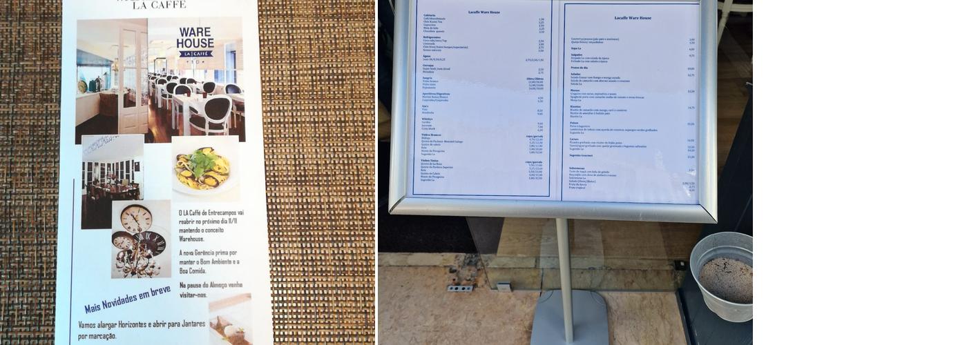 La Caffé Ware House Menu