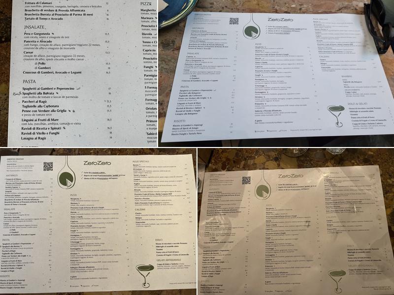 ZeroZero Príncipe Real (ZeroZero) Menu