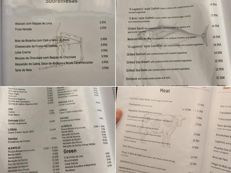 Lucimar Gemini (Restaurante Lucimar Gemini) Menu