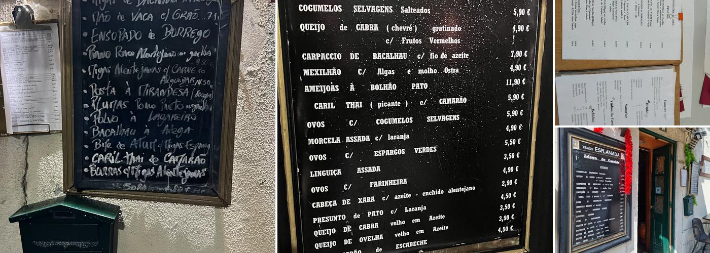 Adega de Carnide Menu