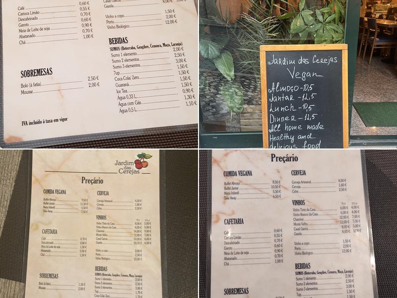 Jardim das Cerejas Menu