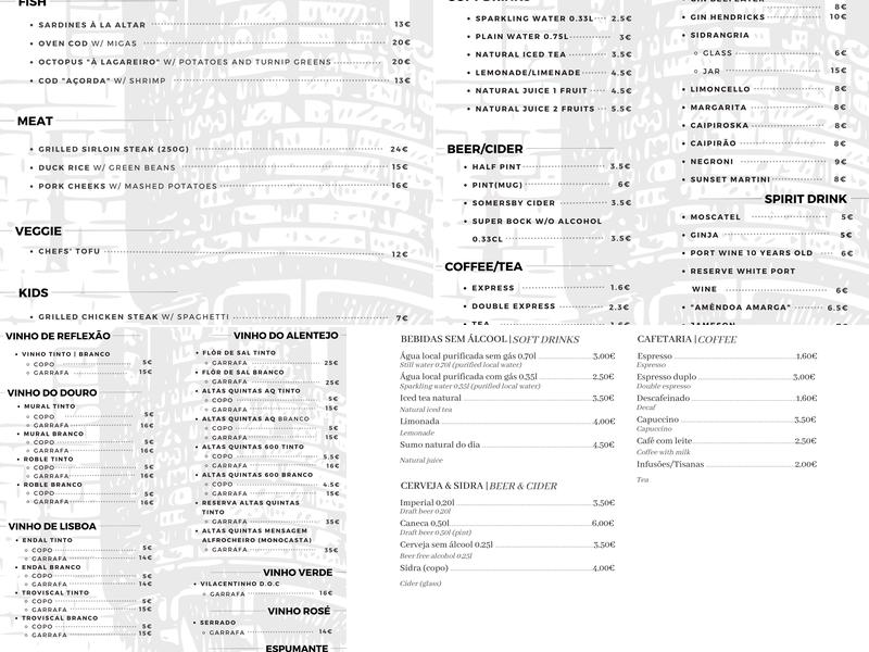 Altar Menu