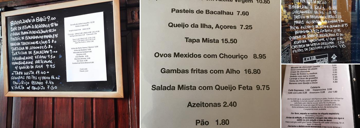 Estrela da Sé Menu