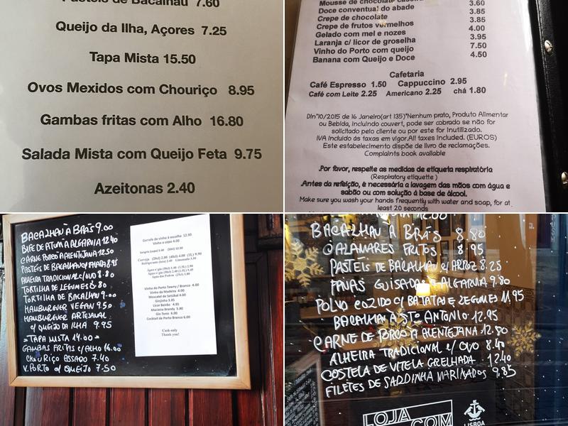 Estrela da Sé Menu