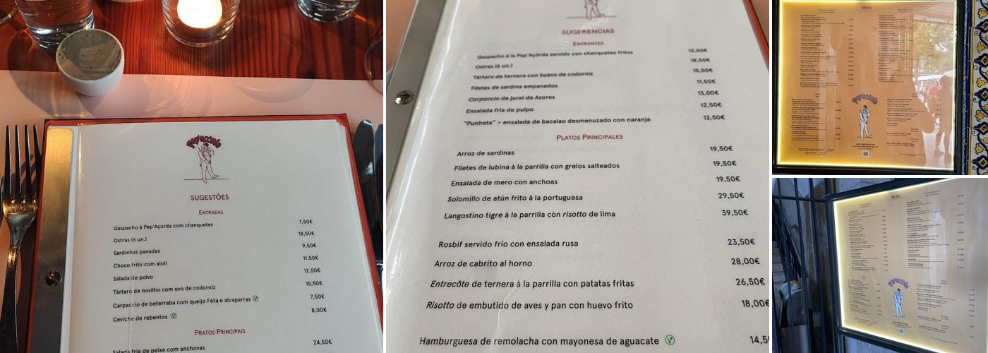 Pap'Açôrda (Pap'Açorda) Menu