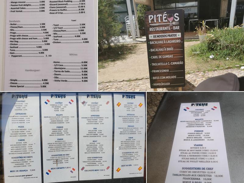 Pitéus Menu