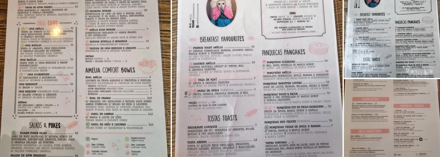 Amélia Lisboa Menu