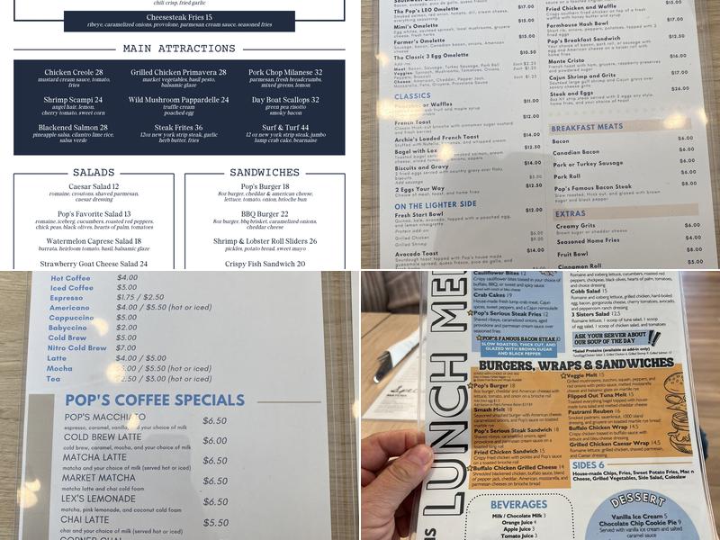 Pop's Corner Restaurant & Bakery Menu