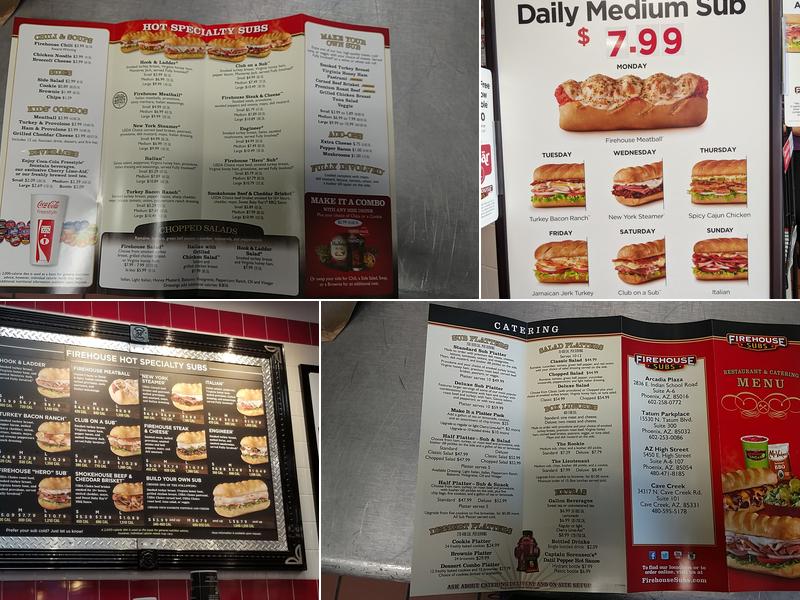 Firehouse Subs Cave Creek Menu