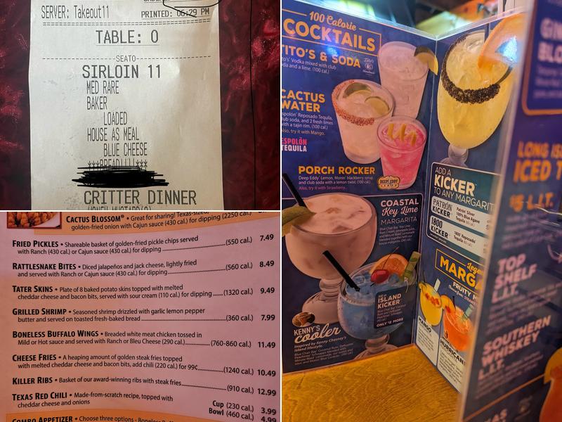 Texas Roadhouse Menu