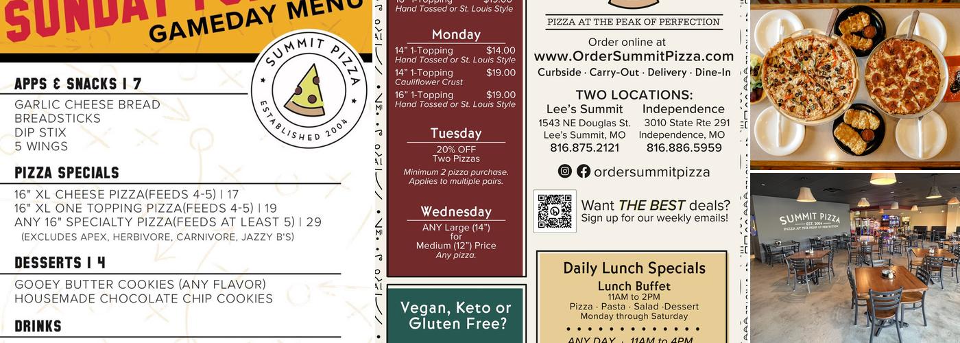 Summit Pizza Menu