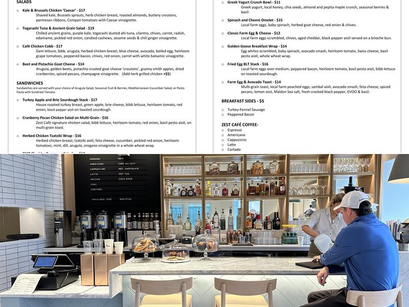 Zest Café Menu