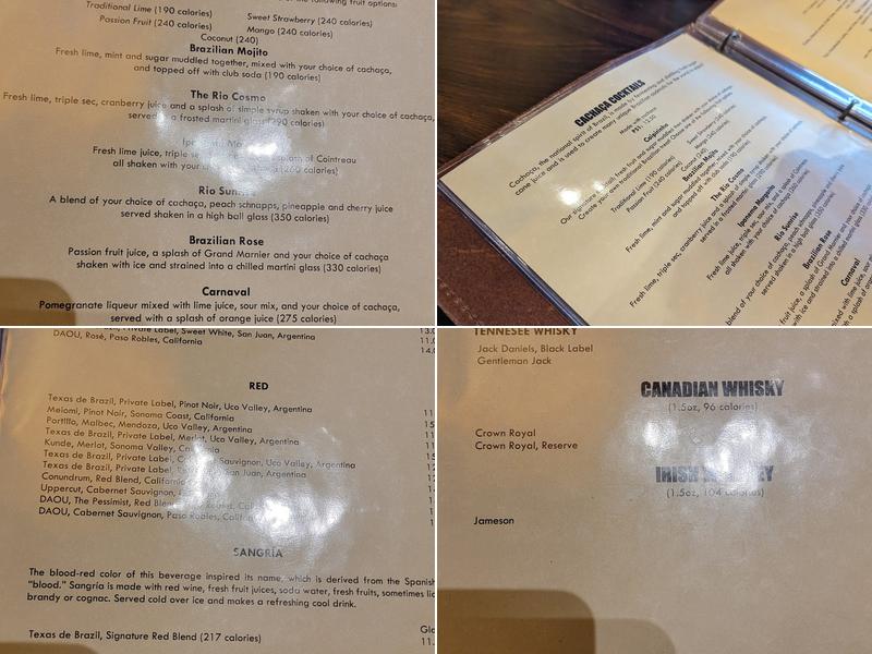 Texas de Brazil - Ann Arbor Menu