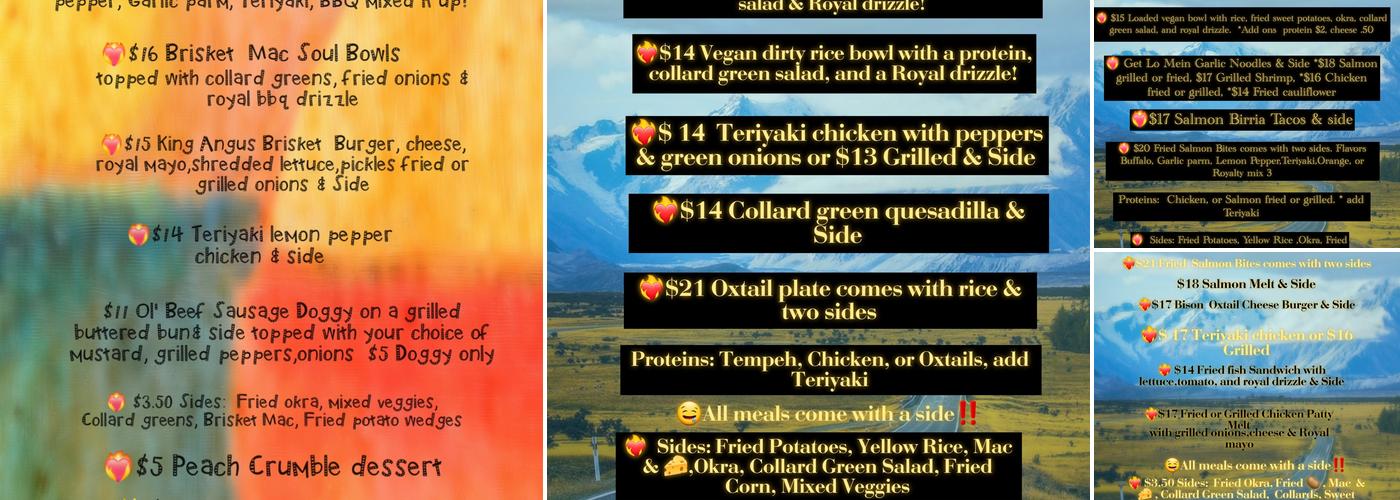 Cooking with Comedy Menu